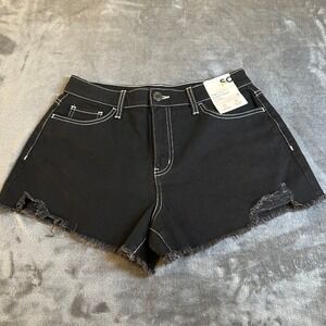 SO Black Denim High Rise‎ Cutoff Shorts Distressed Frayed Hem Womens Size 9/29W
